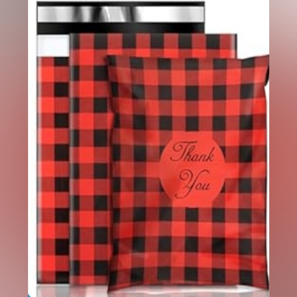15x19 set of 20 Red Buffalo Plaid Poly Mailers